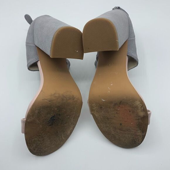 Mojo Moxy❤️ gray and pink block sandal heel - Picture 14 of 15
